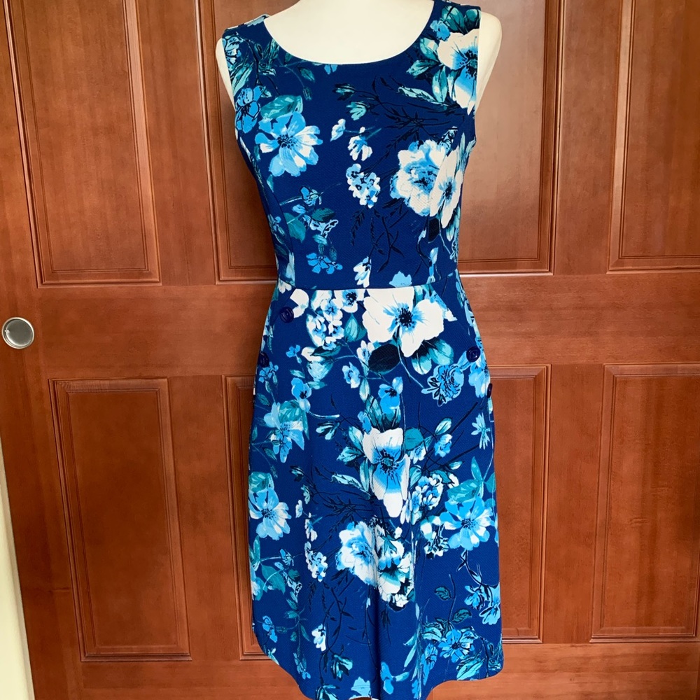 SOLD! Blue Floral Summer Dress - Size 6